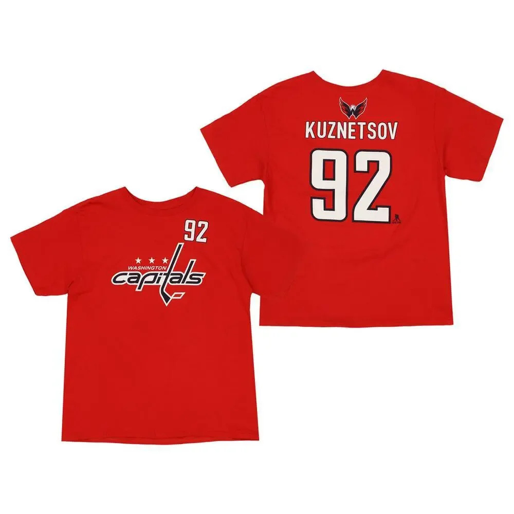 NWT NHL Washington Capitals #92 Kuznetsov Red‎ T-Shirt Kids Size Large